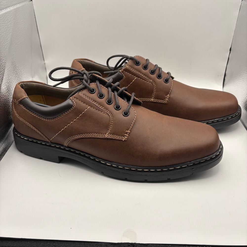 Dockers Lowry Mens Dress Shoes Dark Tan Plain Toe Oxford 10M 90-36842